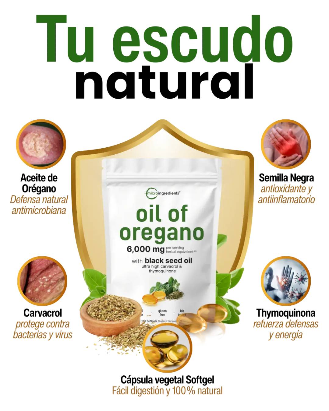 Aceite de Orégano con Aceite de Semilla Negra ™
