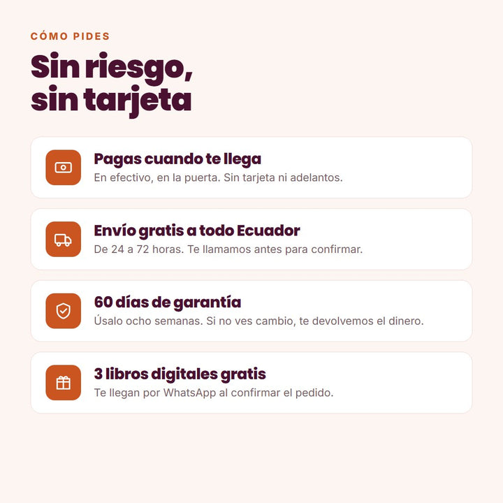 Pagas cuando te llega, envío gratis, 60 días de garantía y 3 libros gratis