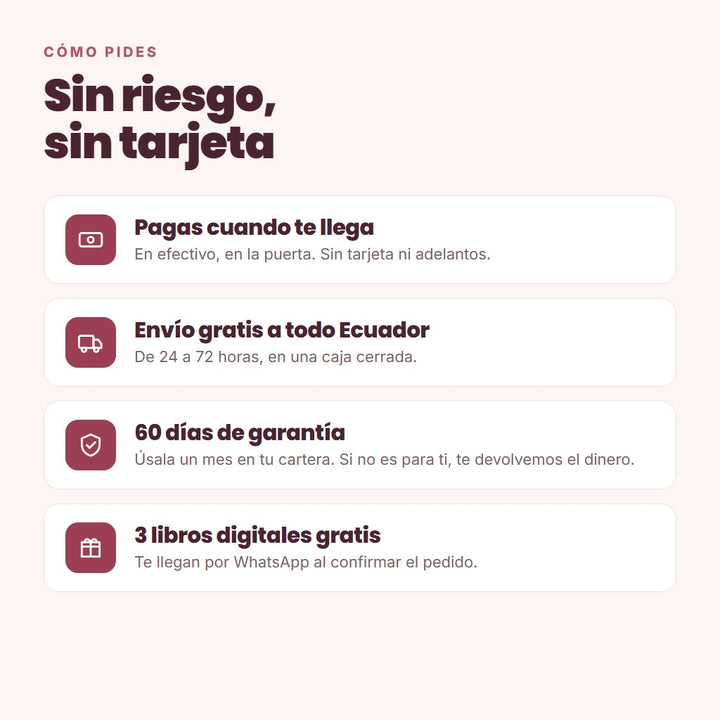 Pagas al recibir, envío gratis, 60 días de garantía y 3 libros gratis