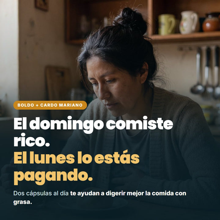 El domingo comiste rico. El lunes lo estás pagando. Boldo y cardo mariano
