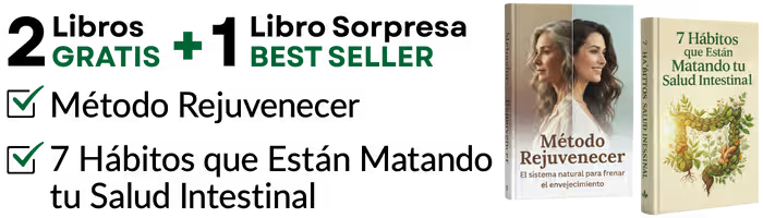 Método Rejuvenecer, 7 Hábitos que están matando tu salud intestinal y un libro sorpresa best seller, gratis con tu pedido