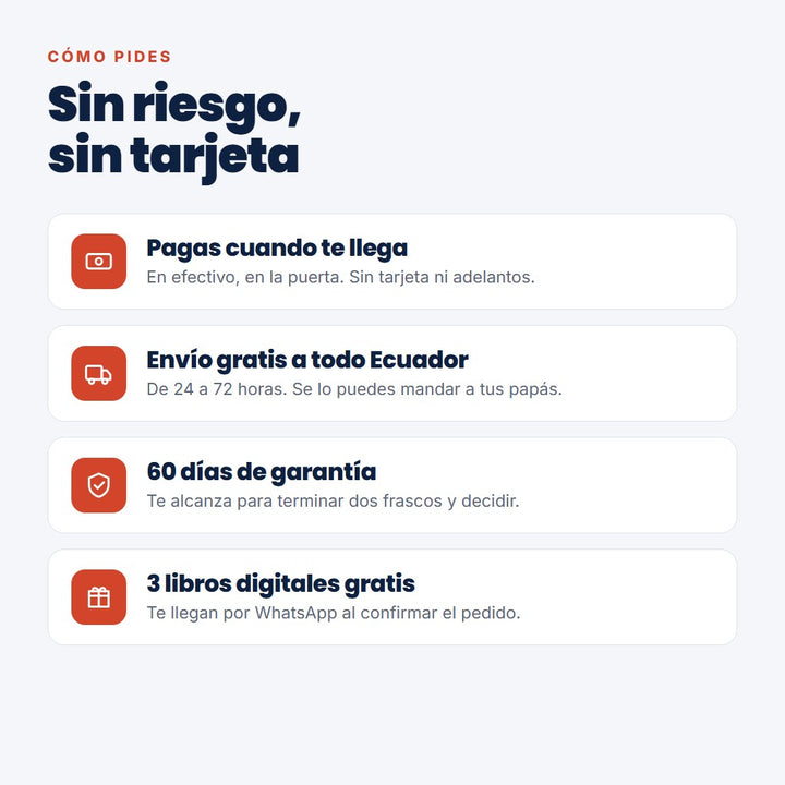 Pagas al recibir, envío gratis a todo Ecuador, 60 días de garantía y 3 libros digitales gratis