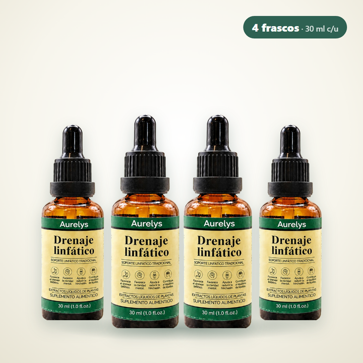 4 frascos de Aurelys Drenaje Linfático de 30 ml