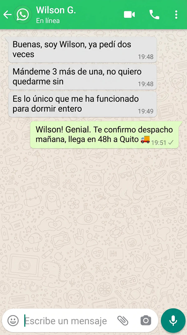 Wilson G. cliente Pumpkin reorden 3 frascos