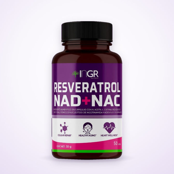 1 frasco de Resveratrol NAD + NAC, 50 cápsulas