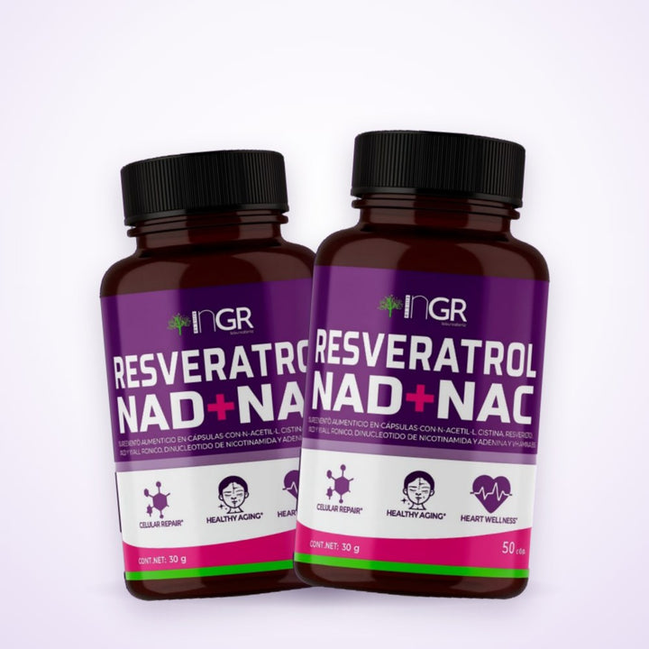 2 frascos de Resveratrol NAD + NAC
